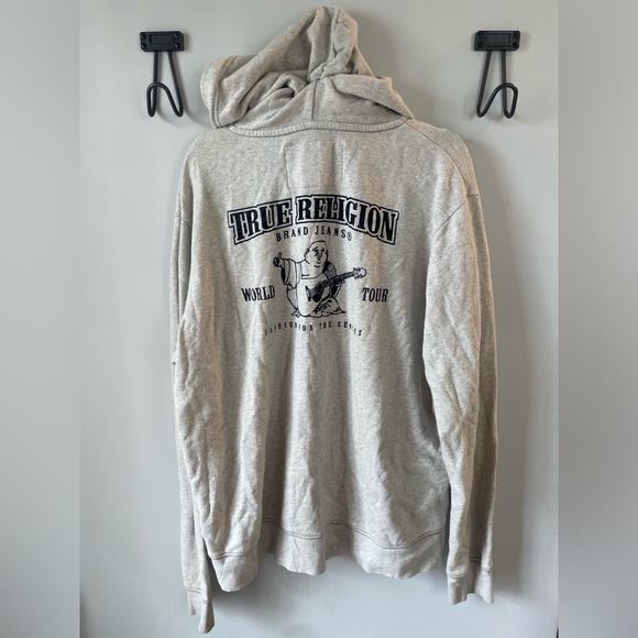 True Religion men’s XXXL wheat colored hoodie with logo - Picture 4 of 4